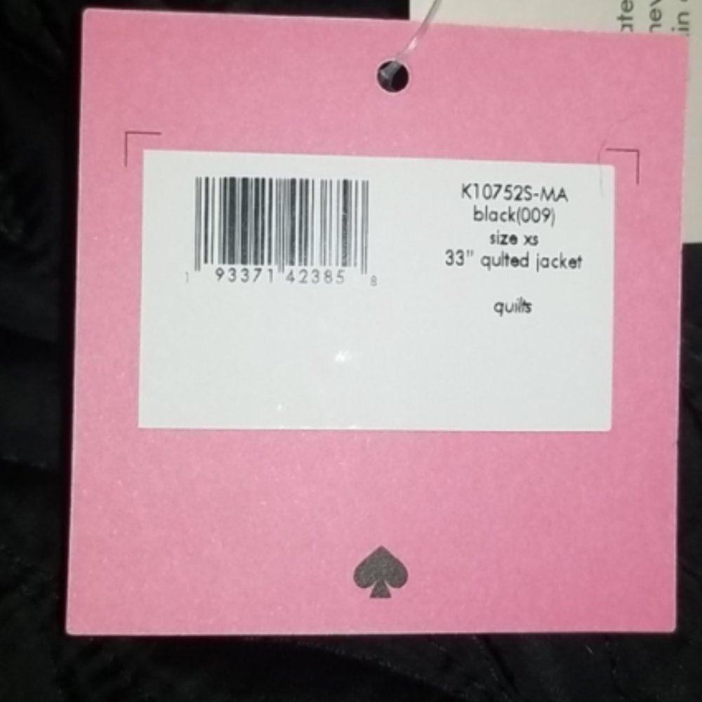Kate Spade Solid Black Water Resistant Quilted Lon - Picture 5 of 11